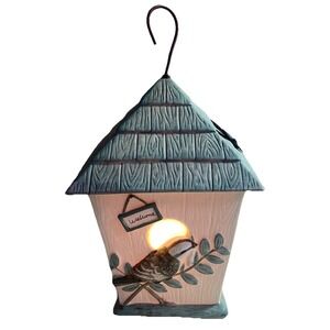 Vtg. Pfaltzgraff Portfolio‎ Naturewood Cottage Birdhouse Ceramic Electric light